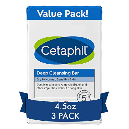 Cetaphil Kuru, Normal ve Hassas Ciltler için Derin Temizleme Kalıp Sabun 3'lü 127 Gr