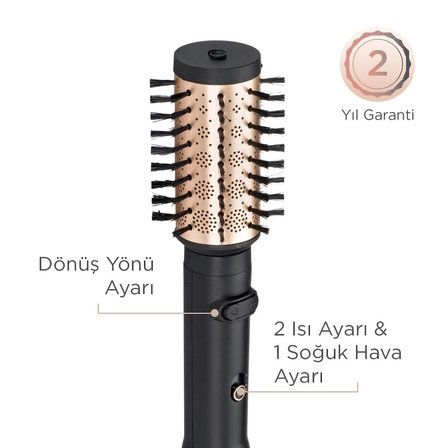 Babyliss AS970E Big Hair Lustre Rotating Hot Air Styler Hava Üflemeli Saç Şekillendirme Seti