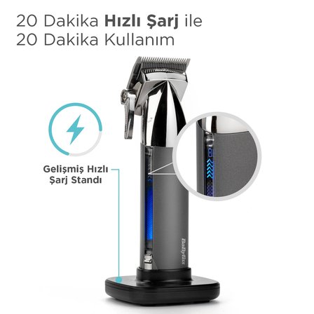 Babyliss E996E 12 Döner Başlıklı Kablosuz Kuru Saç Kesme Makinesi 