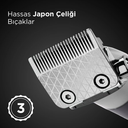 Babyliss E996E 12 Döner Başlıklı Kablosuz Kuru Saç Kesme Makinesi 