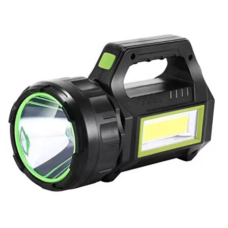 CT-STONES®  Şarjlı LED El Feneri 10W Taşınabilir Acil Durum Lambası USB Şarjlı & Yan COB Işıklı