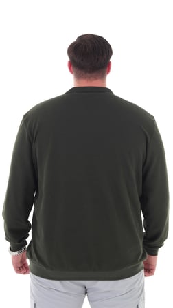 Erkek Büyük Beden 115-155 Kilo Arası İçin Uygun Uzun Kol Polo Yaka Mevsimlik Sweatshirt