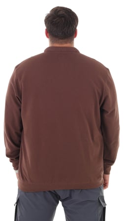 Erkek Büyük Beden 115-155 Kilo Arası İçin Uygun Uzun Kol Polo Yaka Mevsimlik Sweatshirt