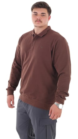 Erkek Büyük Beden 115-155 Kilo Arası İçin Uygun Uzun Kol Polo Yaka Mevsimlik Sweatshirt