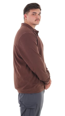 Erkek Büyük Beden 115-155 Kilo Arası İçin Uygun Uzun Kol Polo Yaka Mevsimlik Sweatshirt