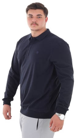 Erkek Büyük Beden 115-155 Kilo Arası İçin Uygun Uzun Kol Polo Yaka Mevsimlik Sweatshirt