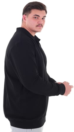 Erkek Büyük Beden 115-155 Kilo Arası İçin Uygun Uzun Kol Polo Yaka Mevsimlik Sweatshirt