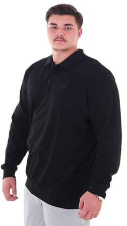 Erkek Büyük Beden 115-155 Kilo Arası İçin Uygun Uzun Kol Polo Yaka Mevsimlik Sweatshirt