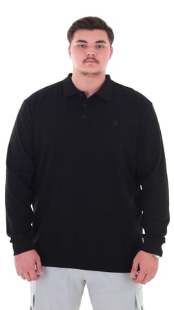 Erkek Büyük Beden 115-155 Kilo Arası İçin Uygun Uzun Kol Polo Yaka Mevsimlik Sweatshirt