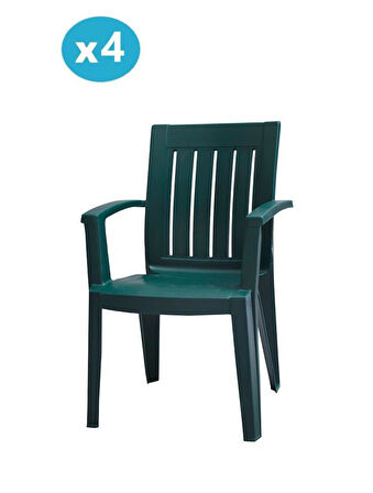 Omnipazar MT-GF175 Cometa Plastik Bahçe Balkon Sandalye 4'lü Set 