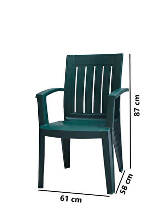 Omnipazar MT-GF175 Cometa Plastik Bahçe Balkon Sandalye 4'lü Set 