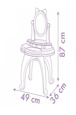 Toys SMB-7600320254  Gabby Makyaj Masası Tabureli