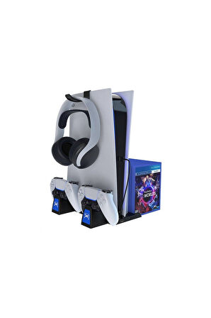 PG-P5009 PS5 ve Aksesuarları için Çok İşlevli 5in1  Multi Stand