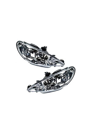 Peugeot 206 Sağ + Sol Ön Far Takımı Manuel Ayarlı 2003--2008