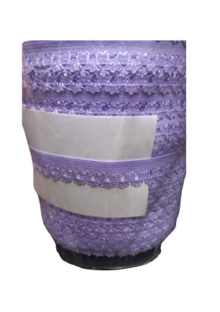 Çamaşır Lastiği Dantelli 1 cm 1 Metre Açık Mor