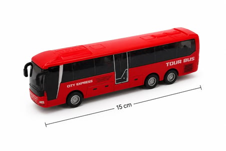 Çek Bırak Tour Bus Oyuncak Otobüs  – 15 cm Kırmızı