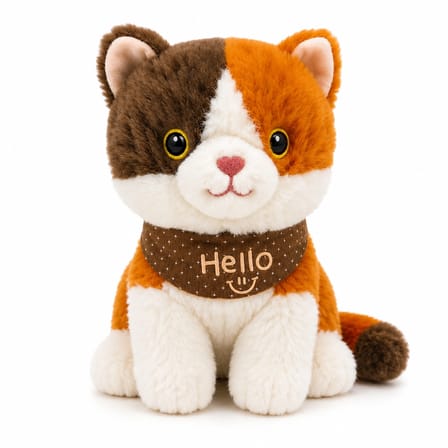 Sevimli Kedi Pelüş Oyuncak 20 cm – Küçük Boy, Hello Fularlı