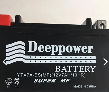 DEEPPOWERYtx7a-bs (mf) 12v 7ah Sct Ve Motosikletler İle Uyumlu Akü