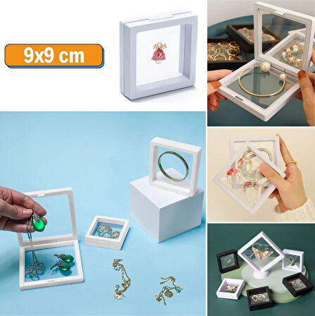ct stones 9x9 cm Standlı 3D Takı Ziynet Hatıra Koleksiyon Saklama Kutusu Şeffaf Film Çerçevesi