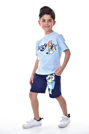 Bluey Baskılı 2'li Şort - T-Shirt Çocuk Takım