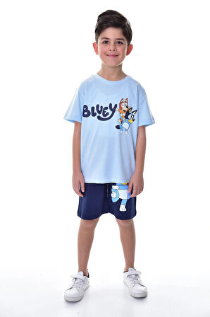 Bluey Baskılı 2'li Şort - T-Shirt Çocuk Takım