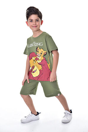 Lion King Baskılı 2'li Şort - T-Shirt Çocuk Takım