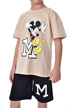 Mickey Baskılı 2'li Şort - T-Shirt Çocuk Takım