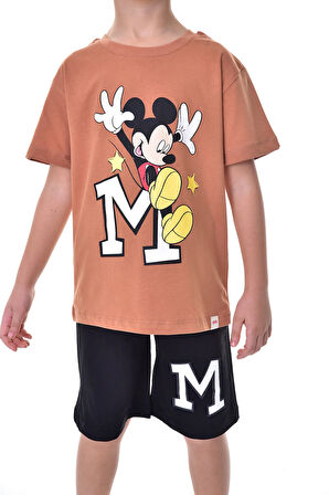 Mickey Baskılı 2'li Şort - T-Shirt Çocuk Takım