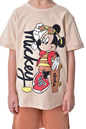 Mickey Baskılı 2'li Şort - T-Shirt Çocuk Takım