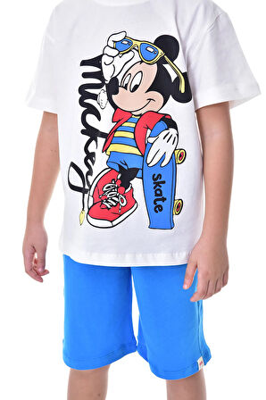 Mickey Baskılı 2'li Şort - T-Shirt Çocuk Takım