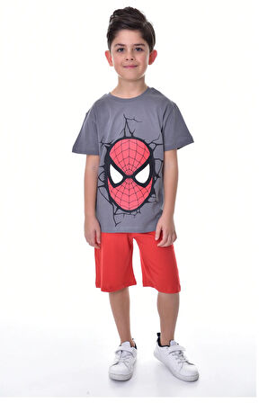 Spider - Man Baskılı 2'li Şort - T-Shirt Çocuk Takım