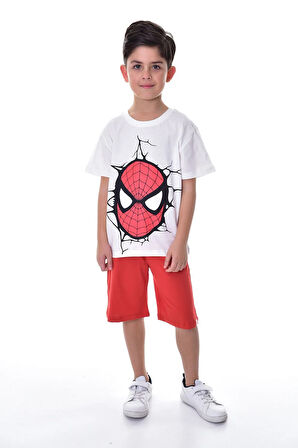 Spider - Man Baskılı 2'li Şort - T-Shirt Çocuk Takım