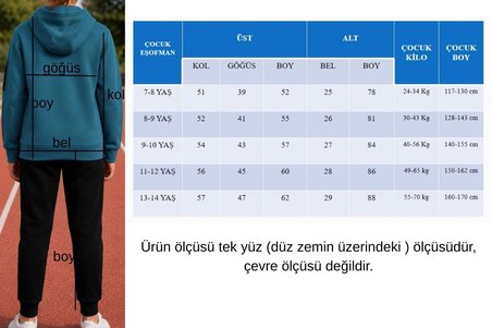 Erkek Çocuk Kolu Cepli Şerit Baskılı Kapüşonlu Dalgıç Kumaş Eşofman Takımı ESF7032