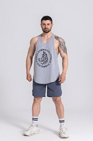 Gymwolves Erkek Spor Atleti | Stringer | Workout Tanktop | Wolf Serisi