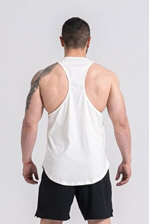 Gymwolves Erkek Spor Atleti Krem | Workout Tanktop | Comfortable Serisi