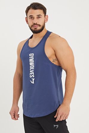 Gymwolves Erkek Spor Atleti İndigo | Workout Tanktop | Comfortable Serisi