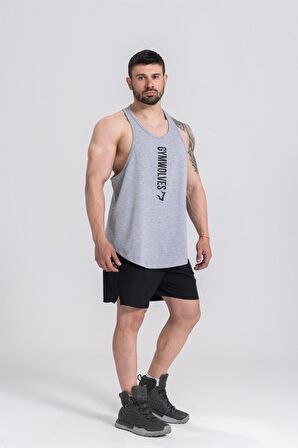 Gymwolves Erkek Spor Atleti Gri | Workout Tanktop | Comfortable Serisi