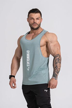 Gymwolves Spor Atleti | Stringer | Yeşil | Workout Tanktop | Comfortable Serisi