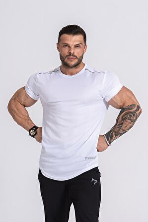 Gymwolves Pro Air Erkek Spor Tişört Beyaz | Workout Tanktop | Never Give Up | Pro Serisi