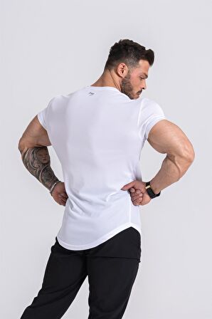Gymwolves Pro Air Erkek Spor Tişört Beyaz | Workout Tanktop | Never Give Up | Pro Serisi