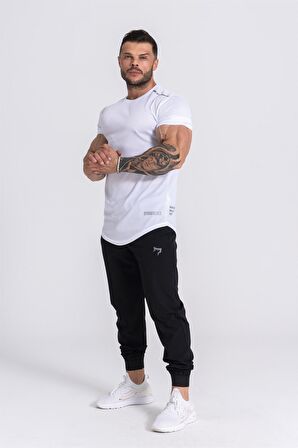 Gymwolves Pro Air Erkek Spor Tişört Beyaz | Workout Tanktop | Never Give Up | Pro Serisi