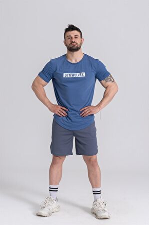 Gymwolves Erkek Spor Tişört İndigo | Workout T-Shirt