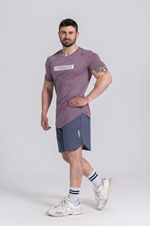 Gymwolves Erkek Spor Tişört Mor | Workout T-Shirt