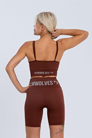 Gymwolves Kadın Spor Şort | Dikişsiz Spor Şort | Fitilli | Anvelop Model |