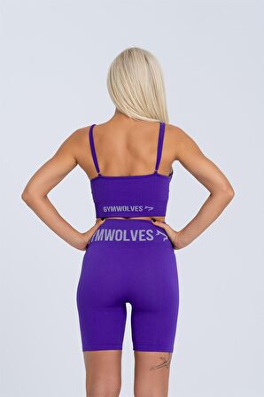 Gymwolves Kadın Spor Şort | Dikişsiz Spor Şort | Fitilli | Anvelop Model |