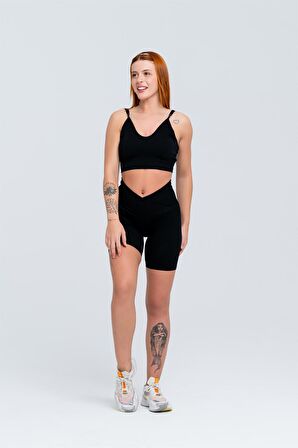 Gymwolves Kadın Spor Şort | Dikişsiz Spor Şort | Fitilli | Anvelop Model |