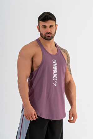 Gymwolves Spor Atleti | Stringer | Workout Tanktop | Mor | Comfortable Serisi