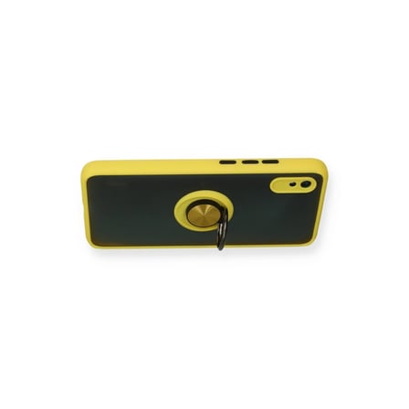 Xiaomi Redmi 9A Kılıf Montreal Yüzüklü Silikon Kapak - Sarı