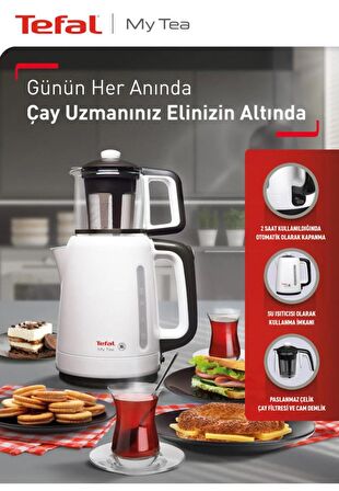 Tefal My Tea 1500 W Cam Demlikli Plastik 1.9 lt Elektrikli Çay Makinesi 