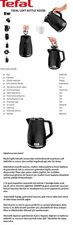 Tefal Loft Işıklı Cam 1.7 Lt Kettle